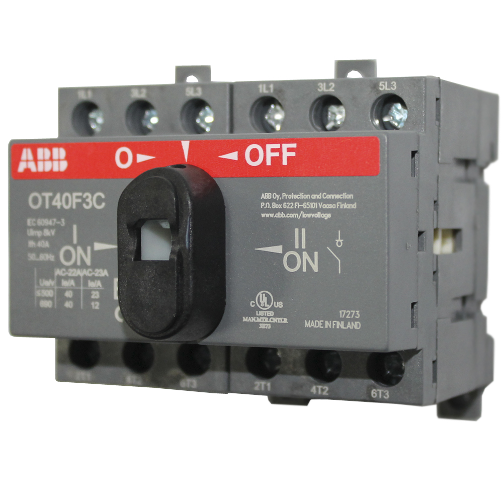 Ot40m3 40а рубильник 3 пол модульный для установки только на din рейку abb